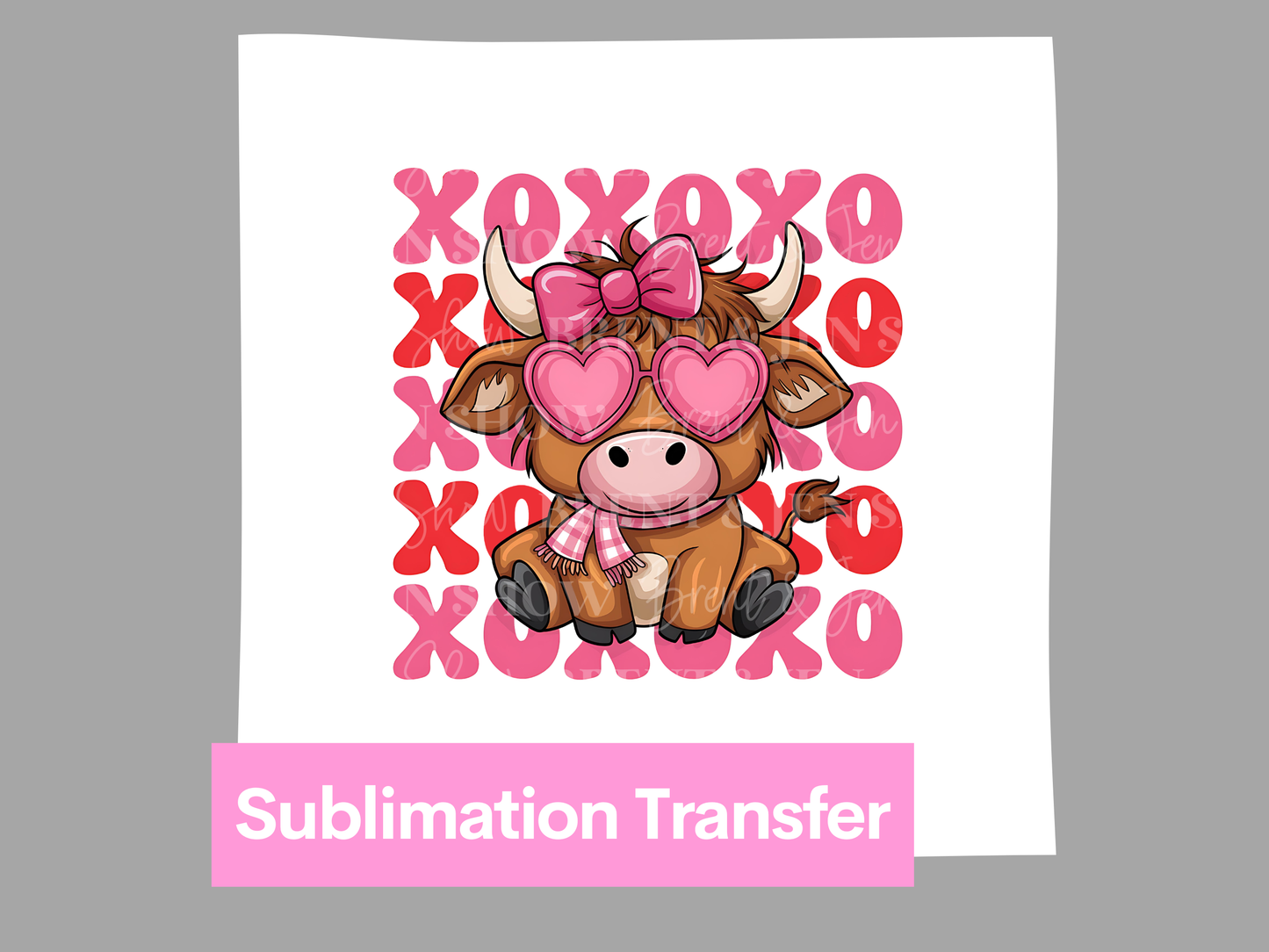 XOXO Cow Transfer DTF/Sublimation Template