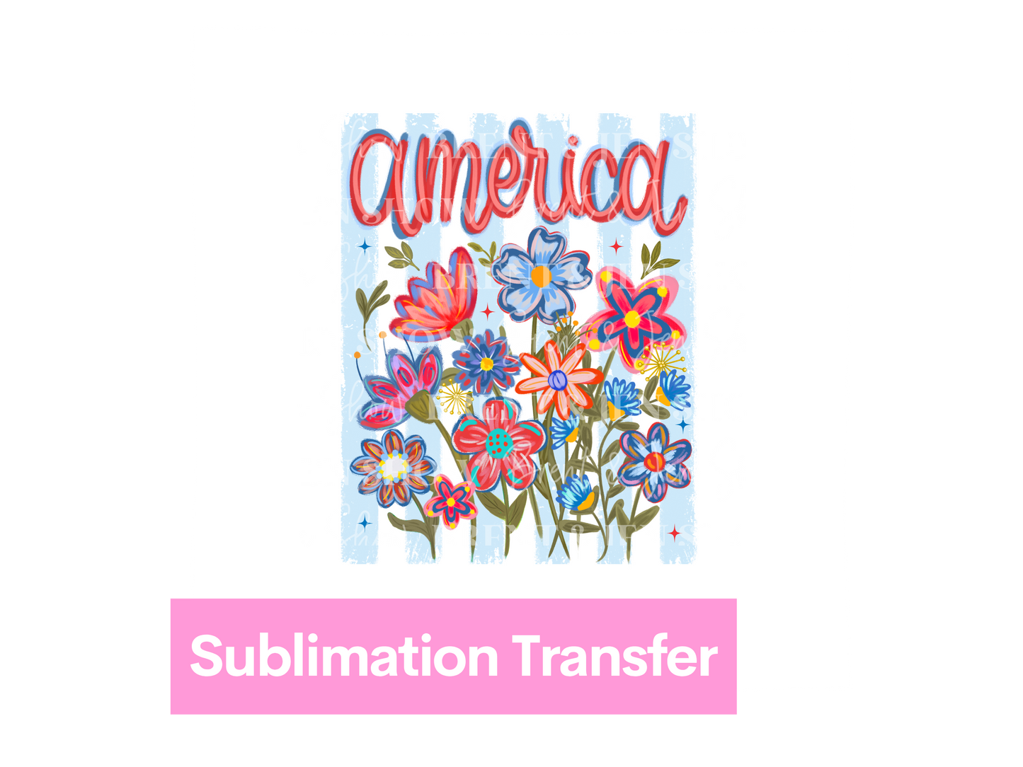America Floral Transfer DTF/Sublimation
