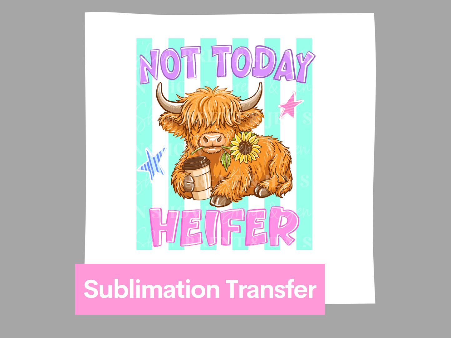 Not Today Heifer Transfer DTF/Sublimation
