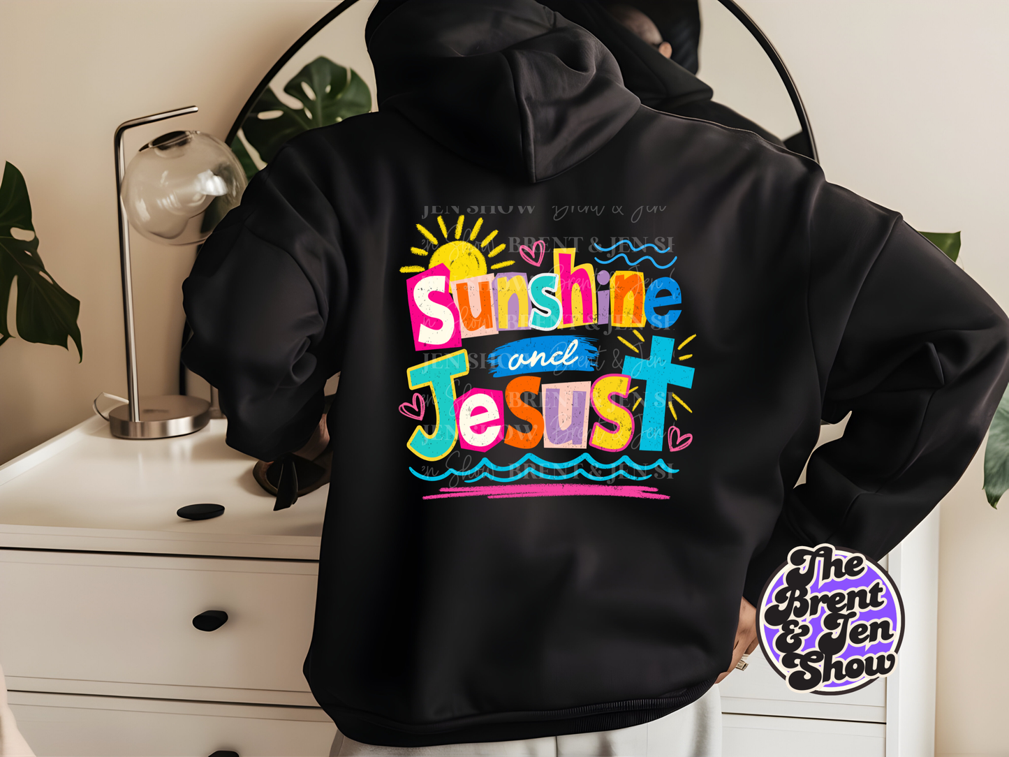 Sunshine and Jesus DTF or Sublimation Transfer: Christian Apparel Graphic