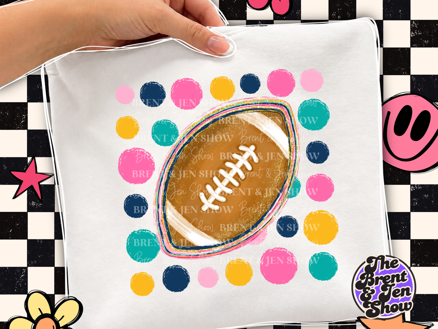 Polka Dot Football DTF/Sublimation Transfer, Ready to Press