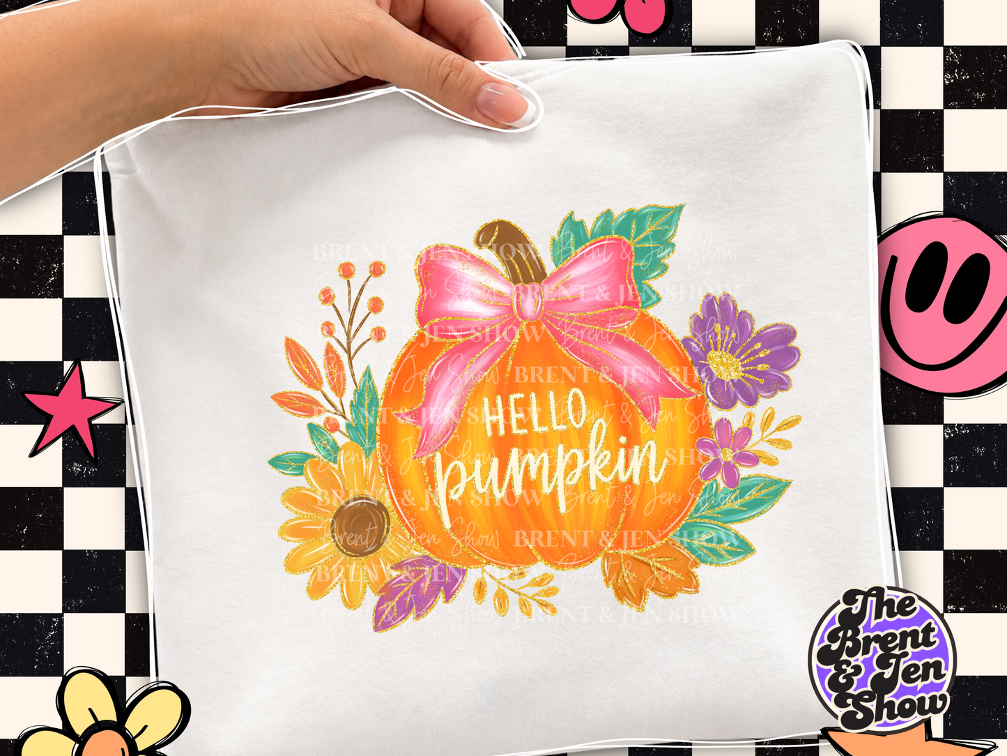 Hello Pumpkin Fall Design DTF/Sublimation Transfer, Ready to Press