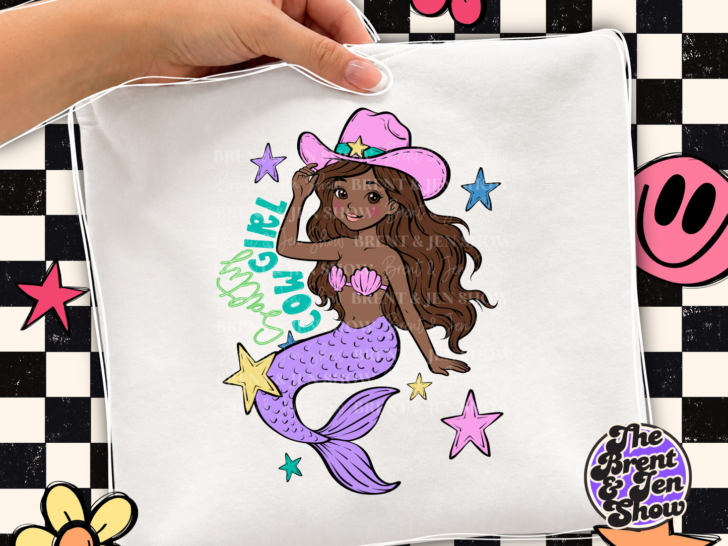 Salty Cowgirl Mermaid DTF or Sublimation Heat Transfer