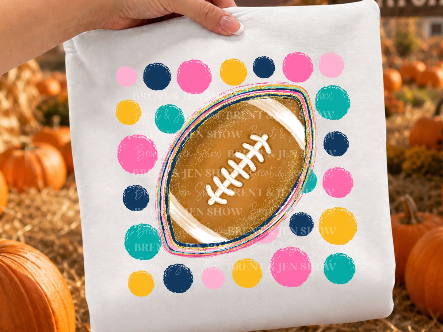 Polka Dot Football DTF/Sublimation Transfer, Ready to Press