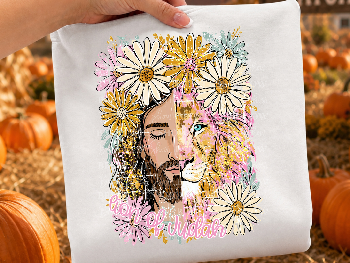 Lion of Judah Daisy Floral DTF/Sublimation Transfer, Ready to Press