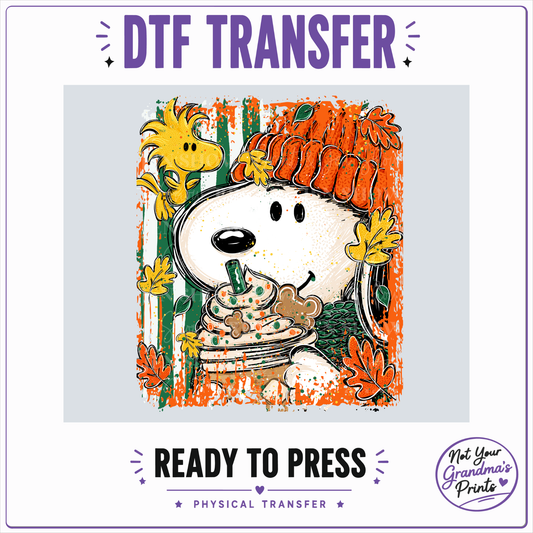 Beagle Bird Pumpkin Spice DTF Transfer: Fall Autumn Print (Ready-to-Press)