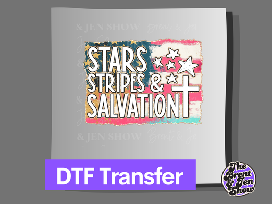 Stars, Stripes & Salvation DTF/Sublimation Transfer