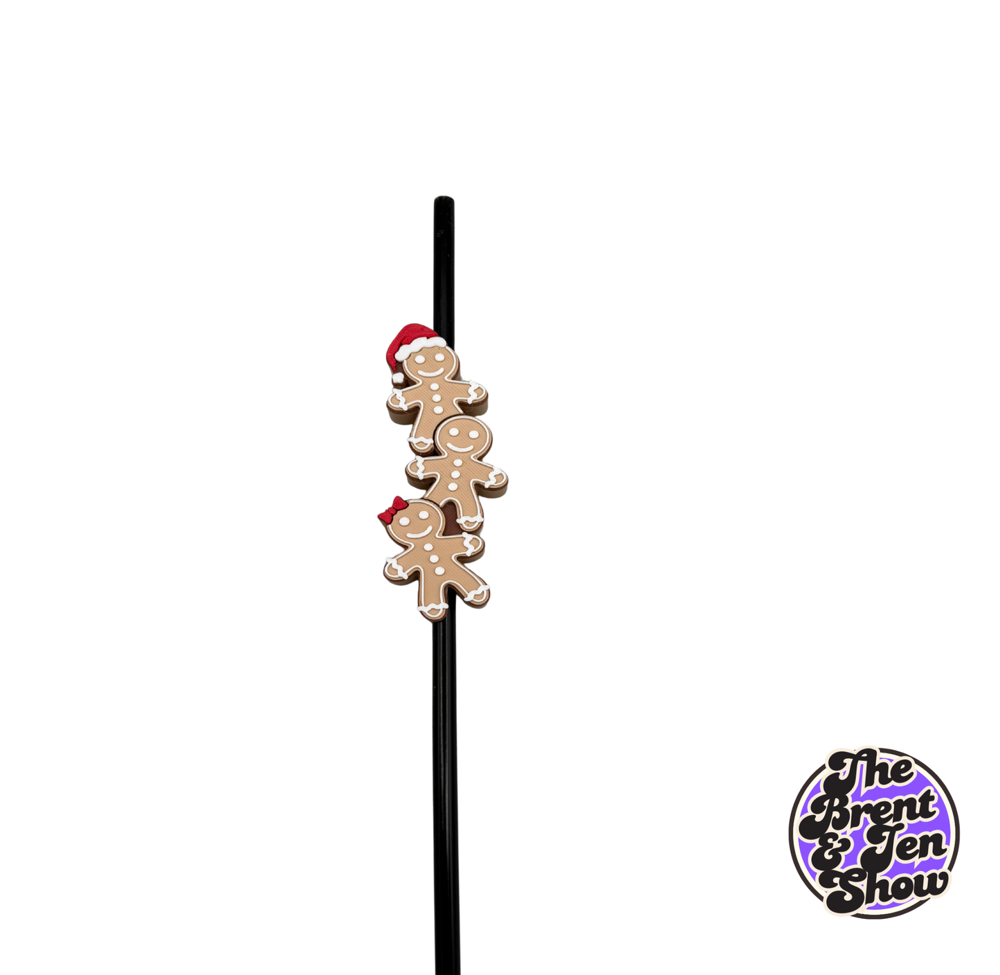 Gingerbread Family Straw Topper