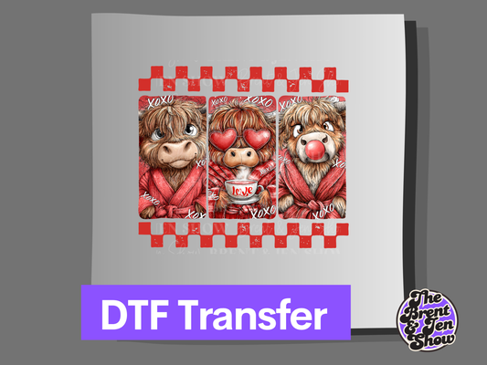 Highland Cow Valentine Transfer DTF/Sublimation