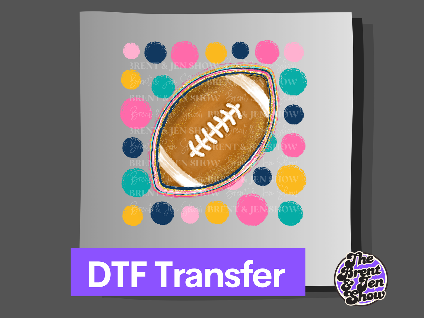 Polka Dot Football DTF/Sublimation Transfer, Ready to Press