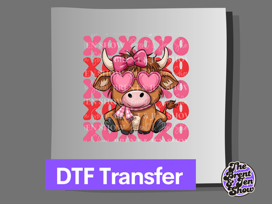 XOXO Cow Transfer DTF/Sublimation Template