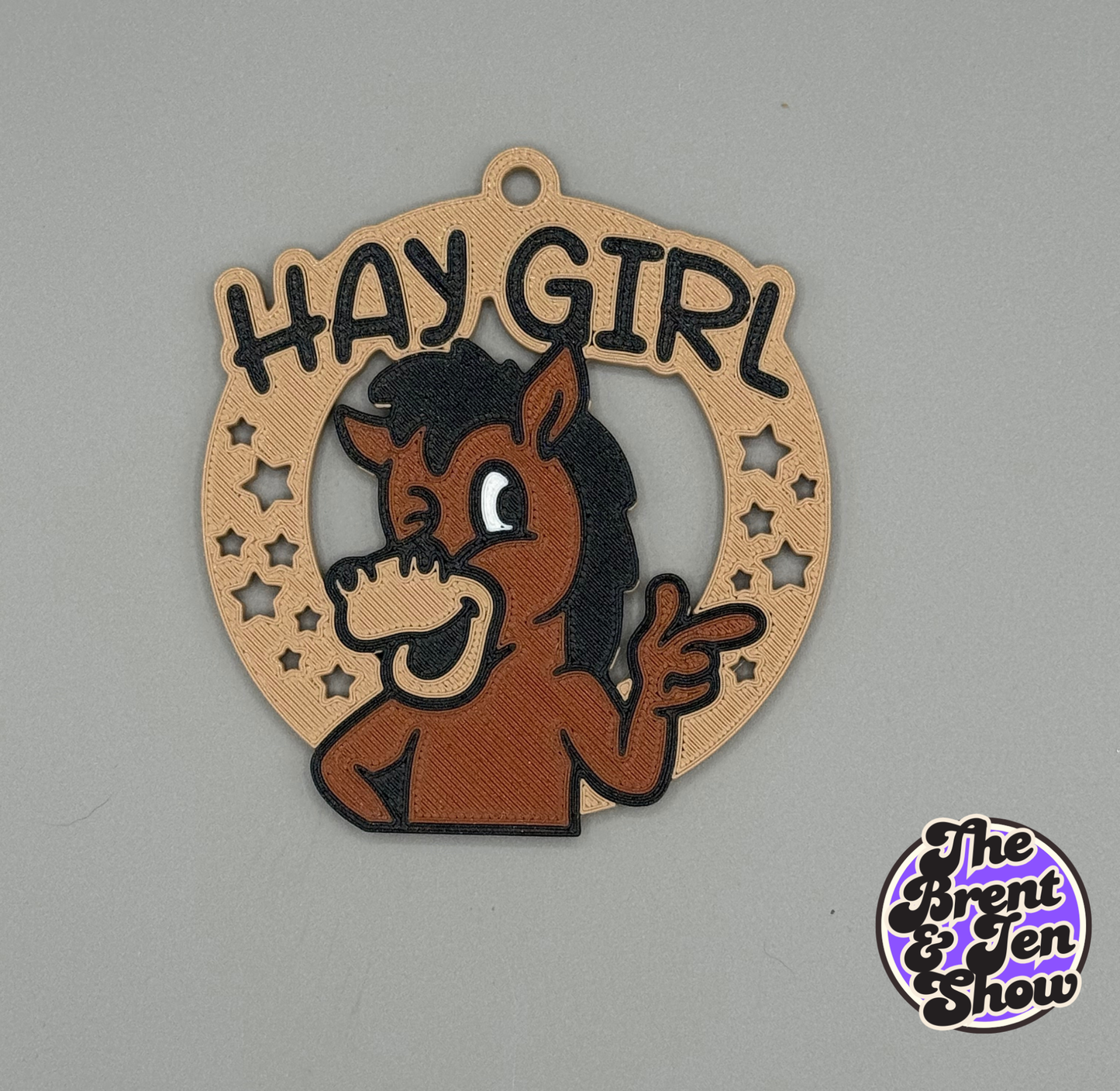 HAY GIRL Funny Horse Ornament