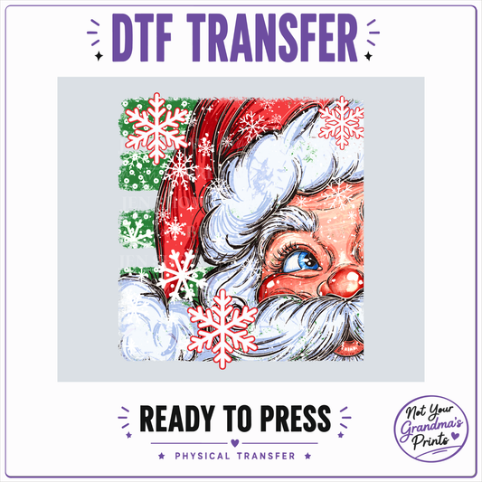 Vintage Santa DTF Transfer: Festive Christmas Design (Ready-to-Press)