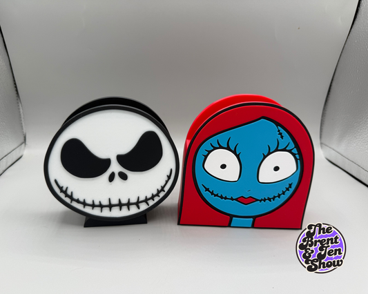 3D Printed Jack & Sally Pen Holder Set