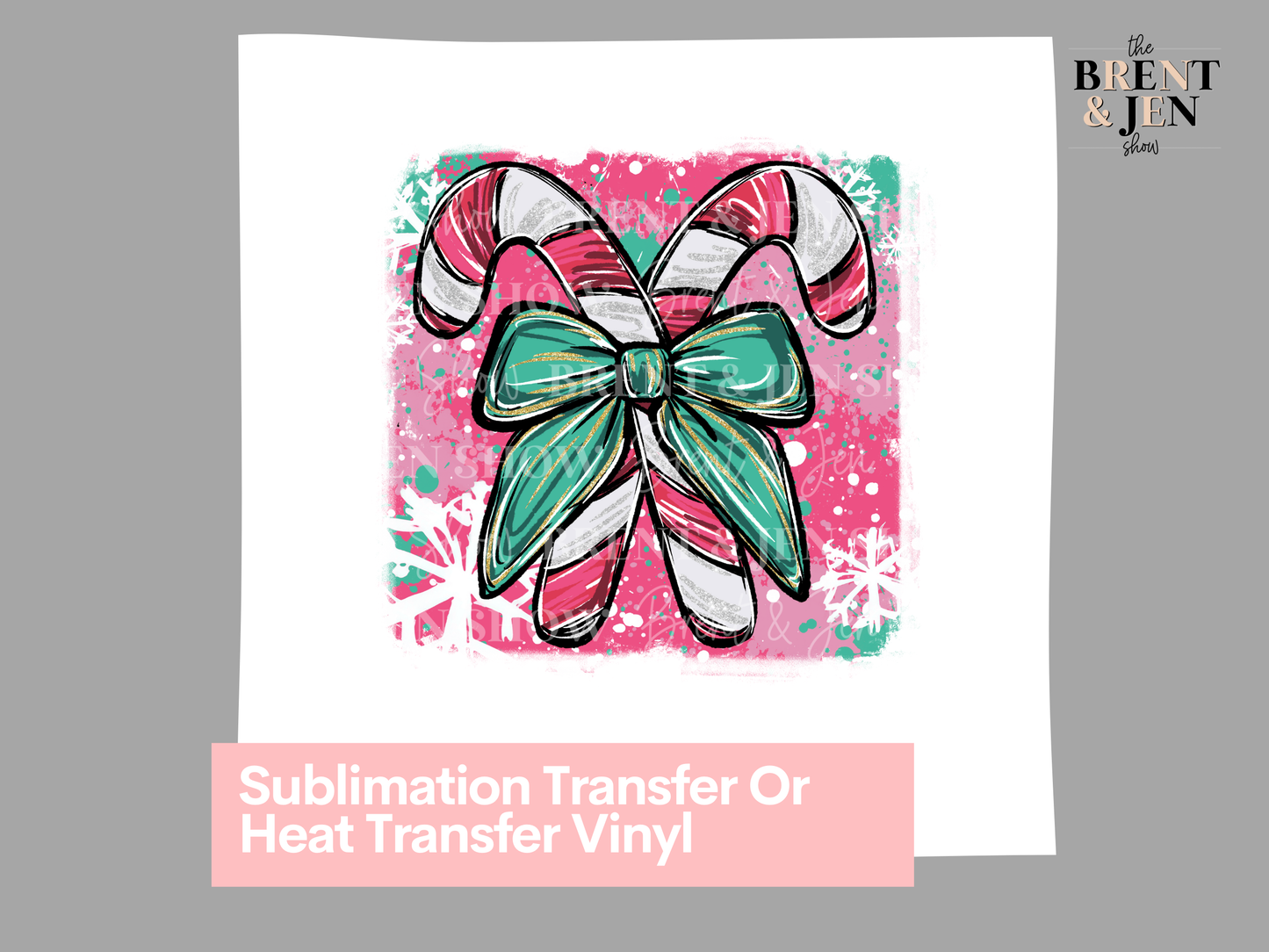 Candy Cane Coquette Print | Ready to Press Sublimation Transfer/ Heat Transfer Vinyl