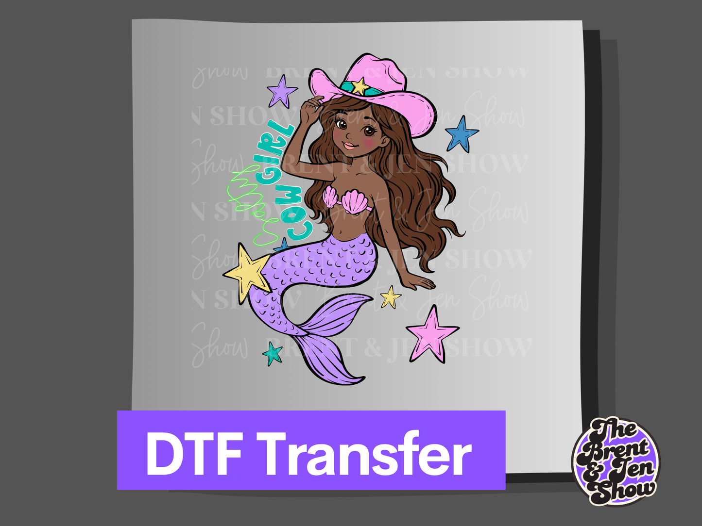 Salty Cowgirl Mermaid DTF or Sublimation Heat Transfer