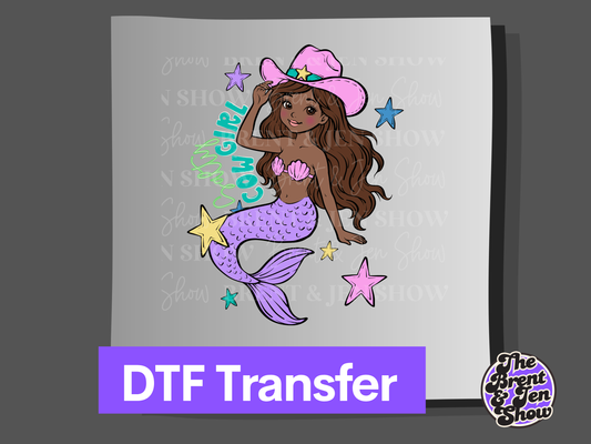 Salty Cowgirl Mermaid DTF or Sublimation Heat Transfer