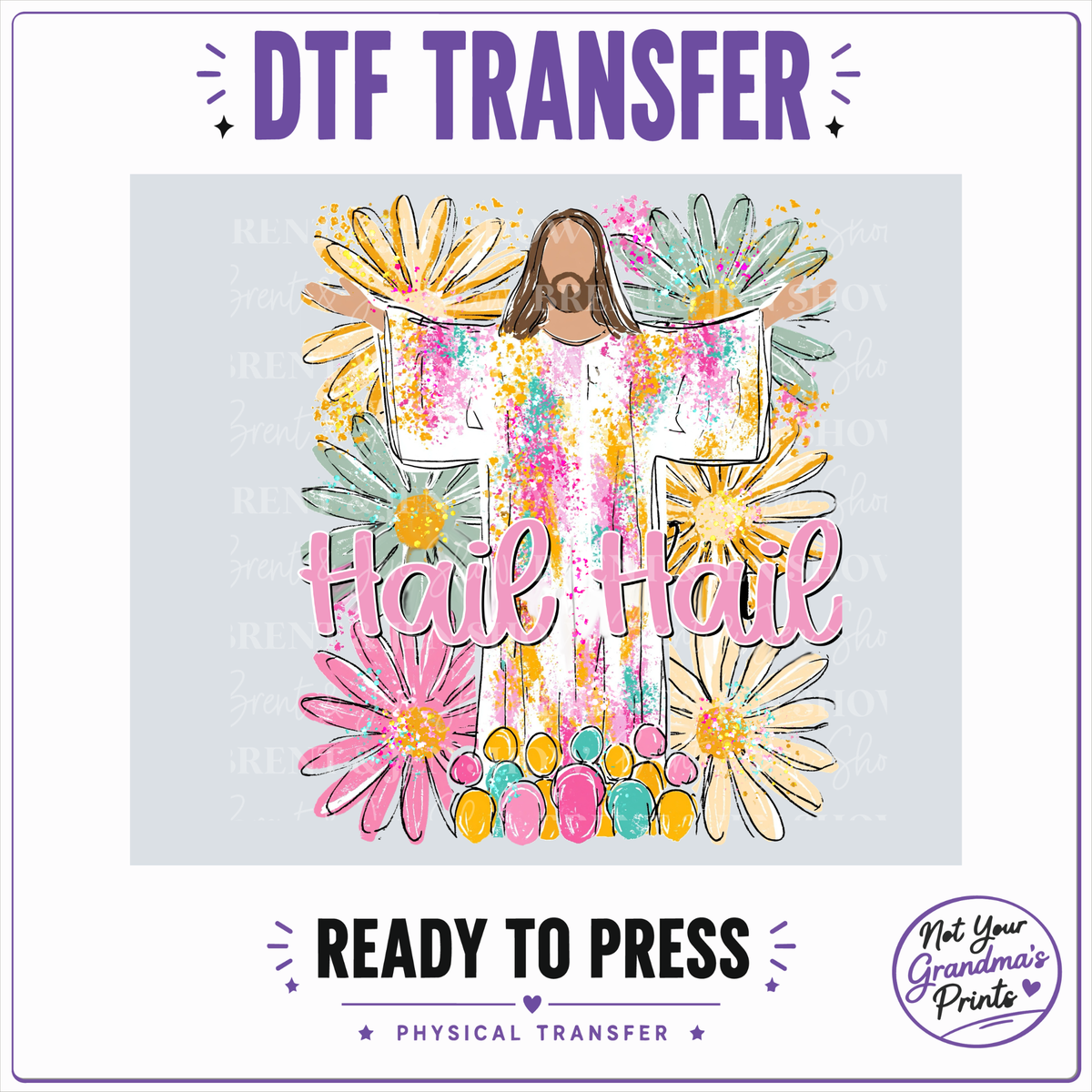 Hail Hail Jesus DTF/Sublimation Transfer, Ready to Press