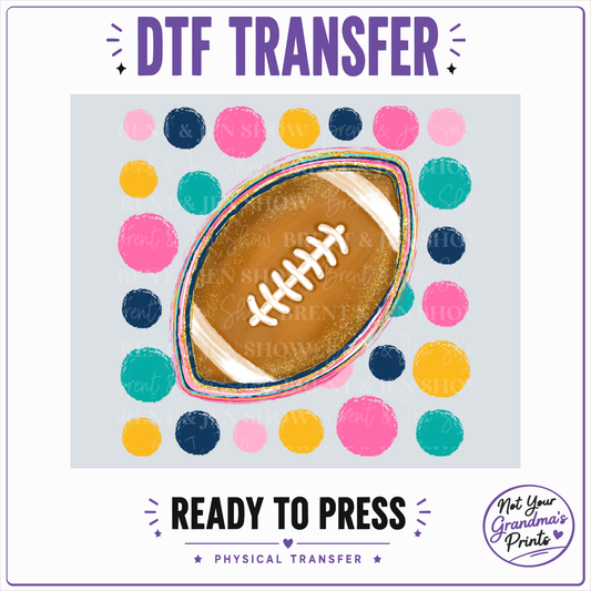 Polka Dot Football DTF/Sublimation Transfer, Ready to Press
