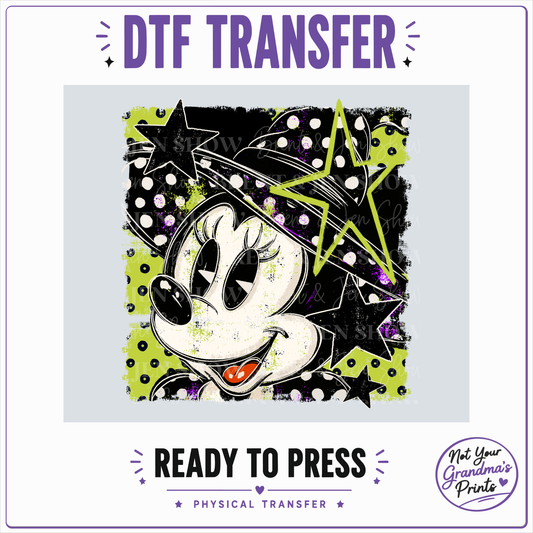 Halloween Girl Mouse Witch DTF Transfer, Spooky Witch Ready to Press