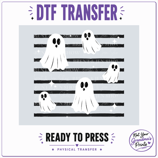 Spooky Ghost DTF Transfer Ready to Press, Retro Halloween Design