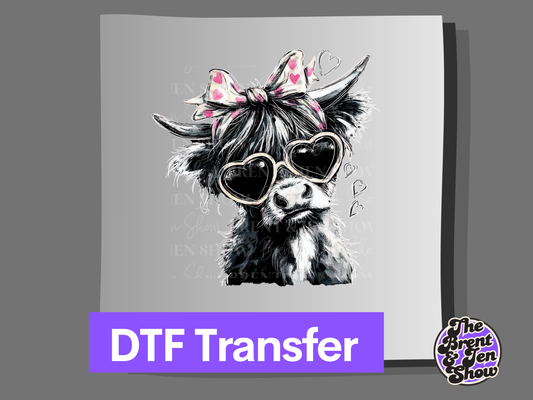 Cute Highland Cow Transfer DTF/Sublimation