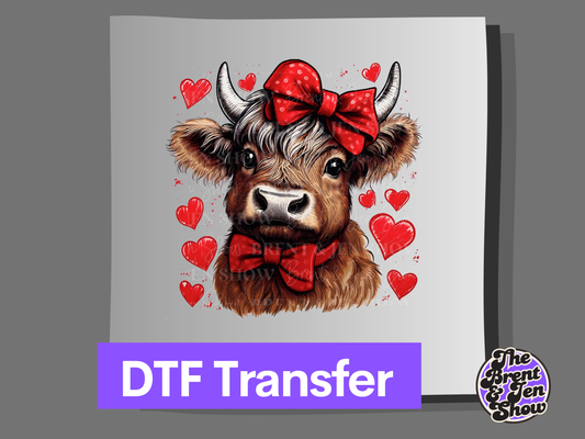 Cow Heart Transfer DTF/Sublimation