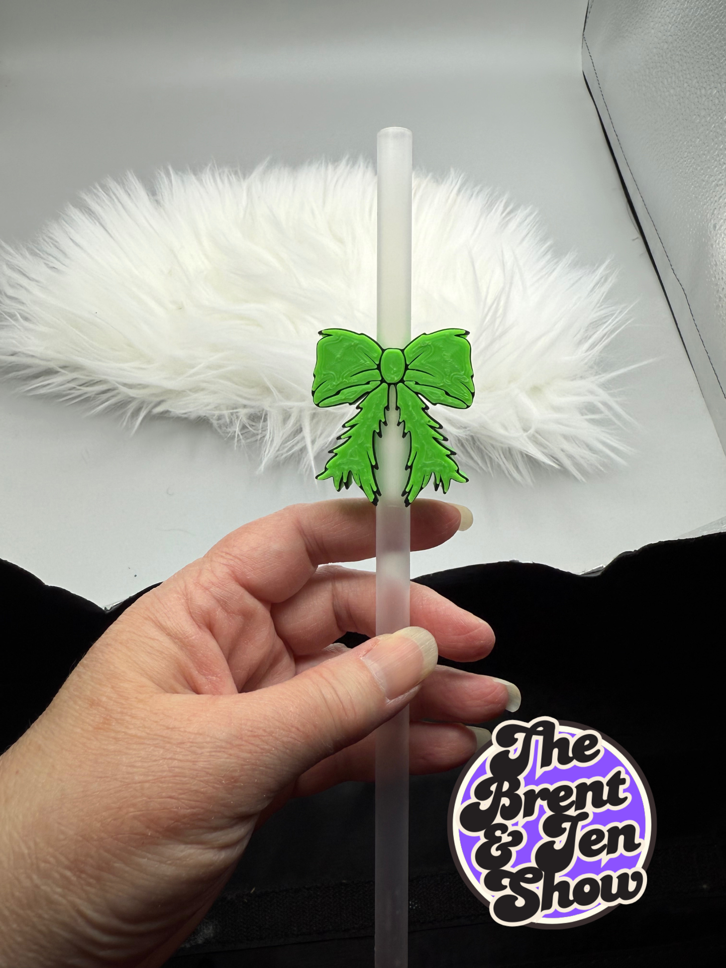 Fuzzy Bow Straw Topper - 3D Printed