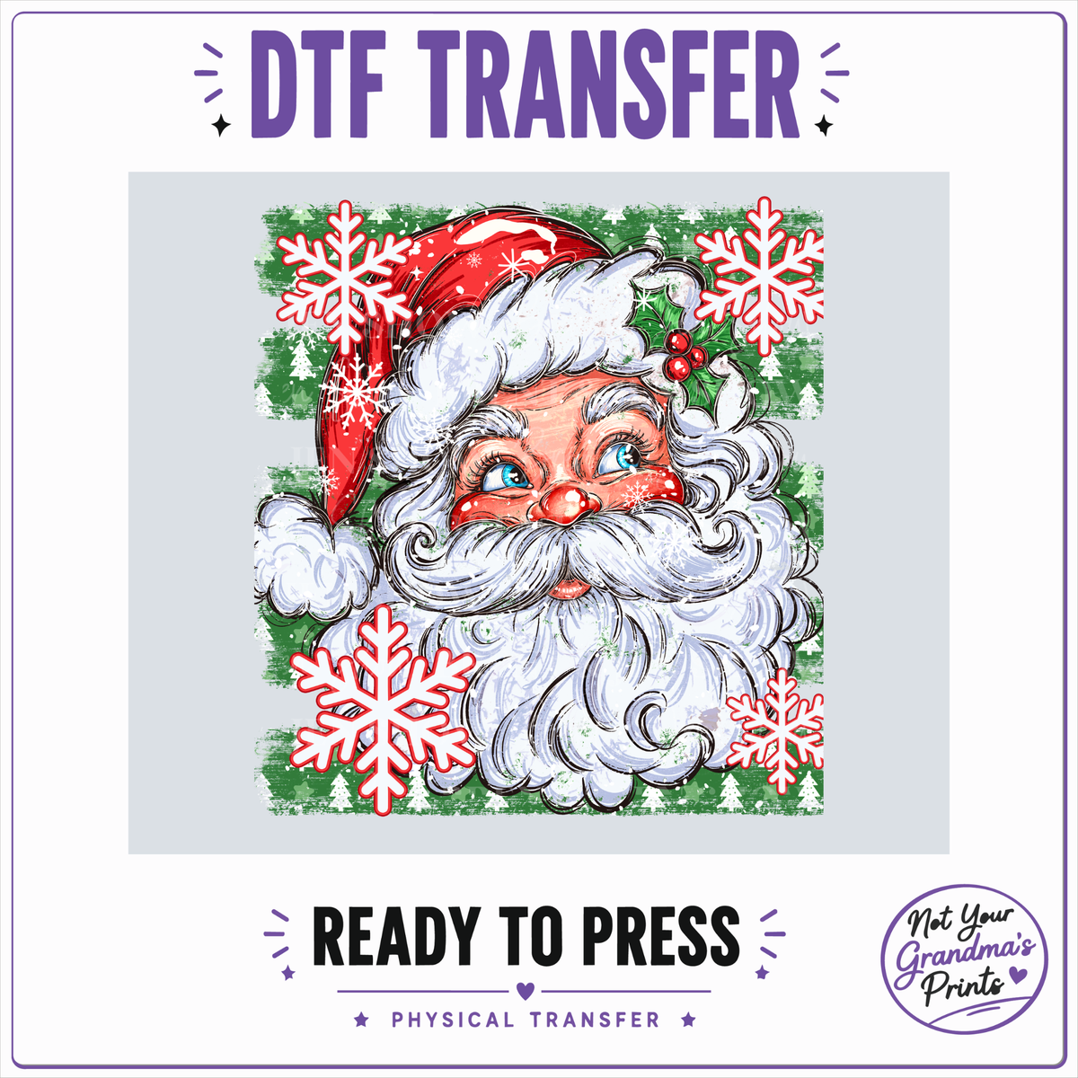 Vintage Santa DTF Transfer: Festive Christmas Design (Ready-to-Press)