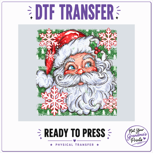 Vintage Santa DTF Transfer: Festive Christmas Design (Ready-to-Press)