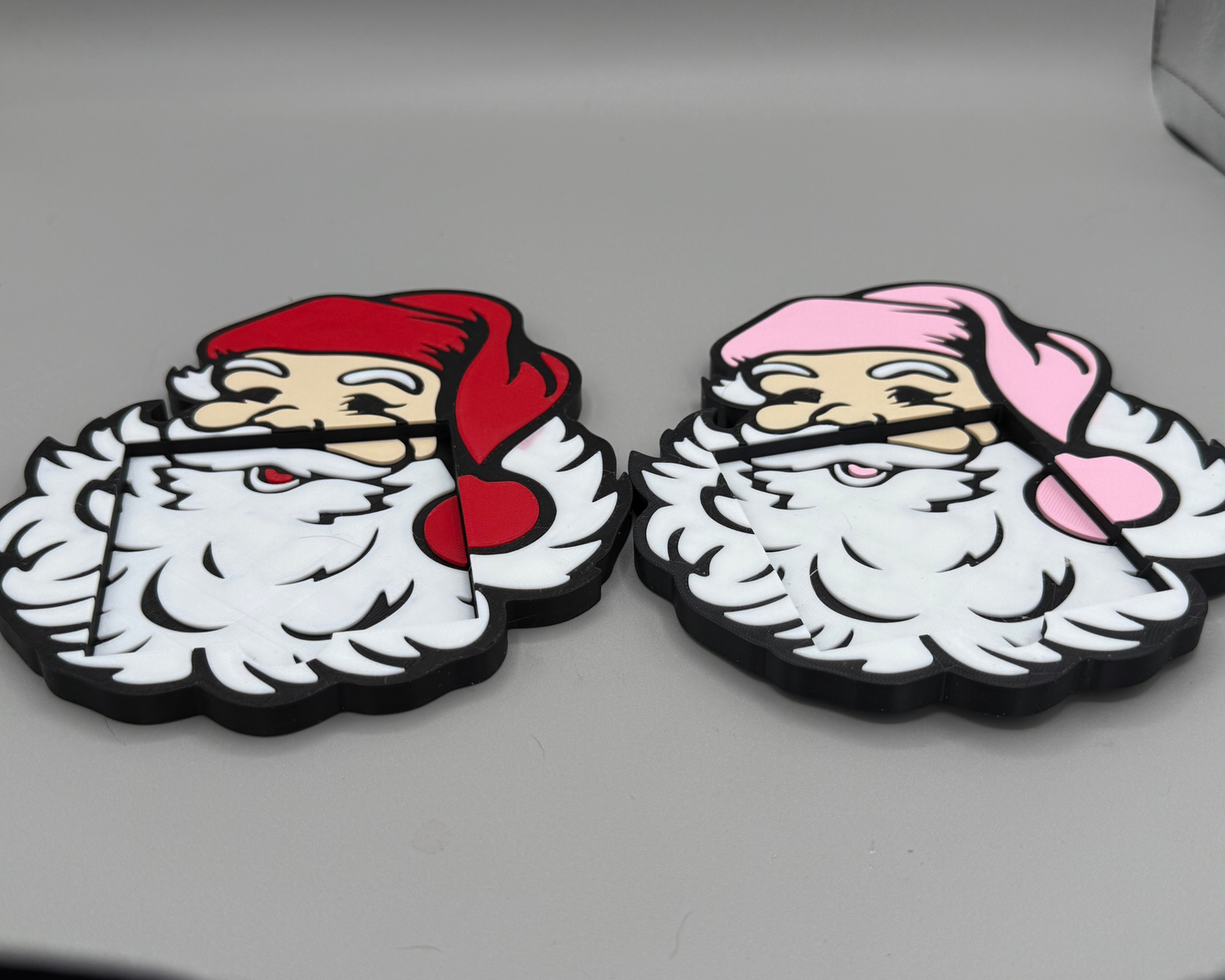 Christmas Santa Sticky Note Holder, 3D Printed Holiday Desk Organizer