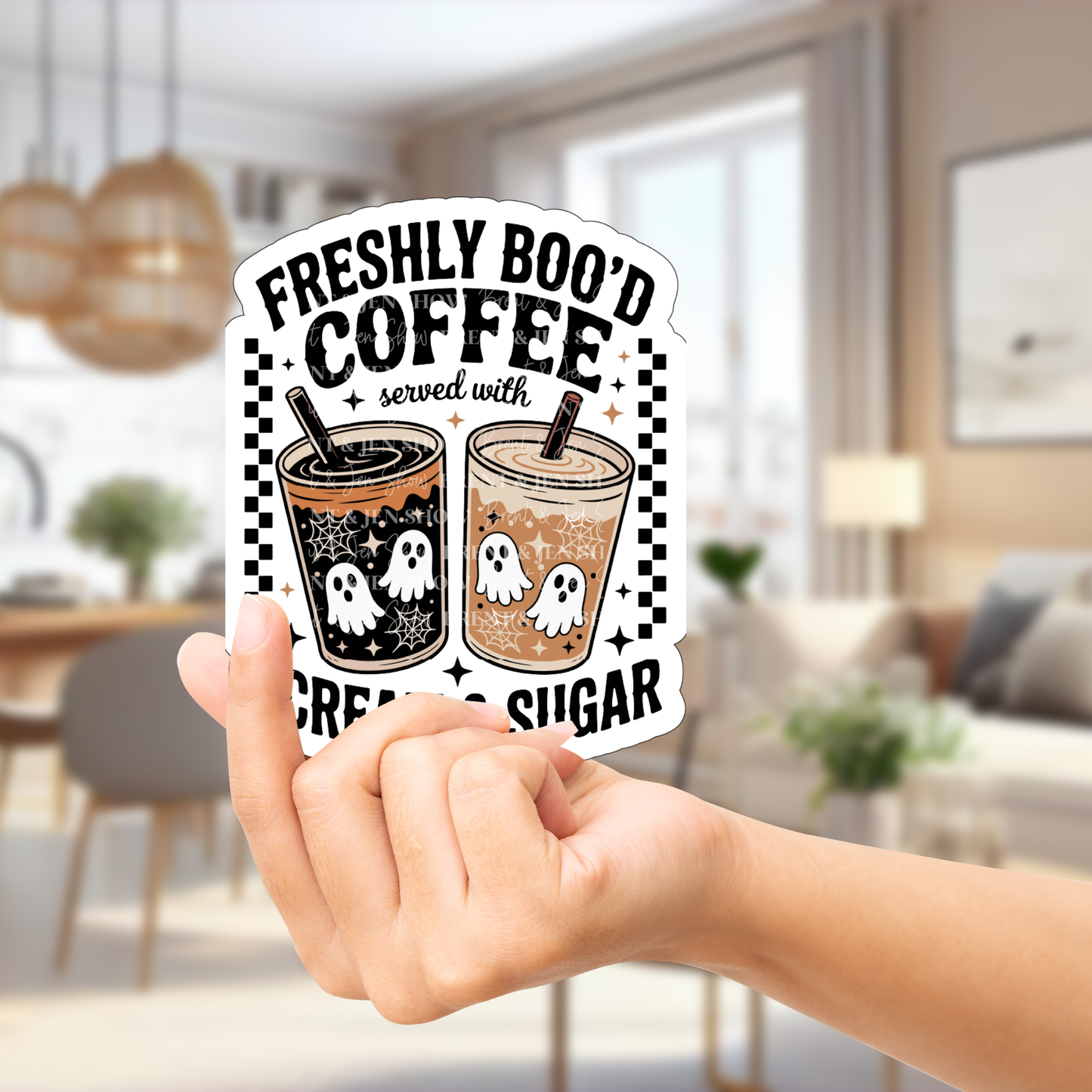 Freshly Boo'd Coffee Sticker or Car Decal