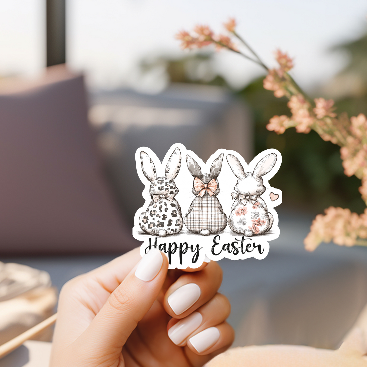 Happy Easter Bunnies Sticker