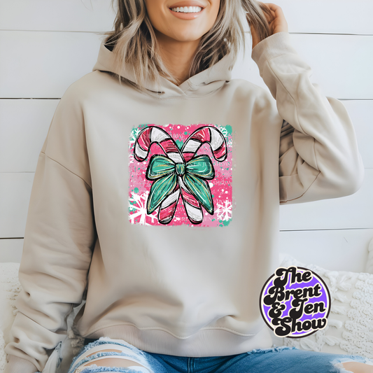 Colorful Christmas Candy Cane Hoodie
