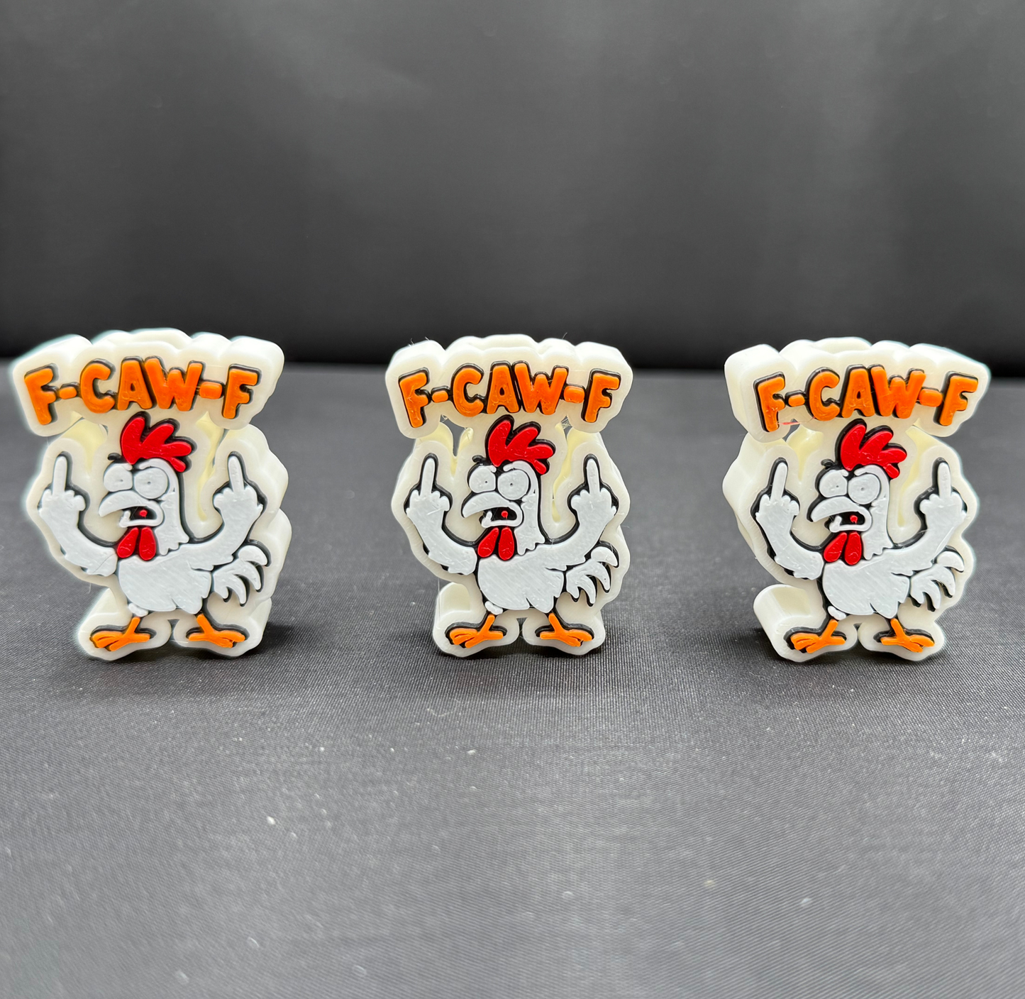 F-CAW-F Feisty Chicken 3D Printed Straw Topper Buddy