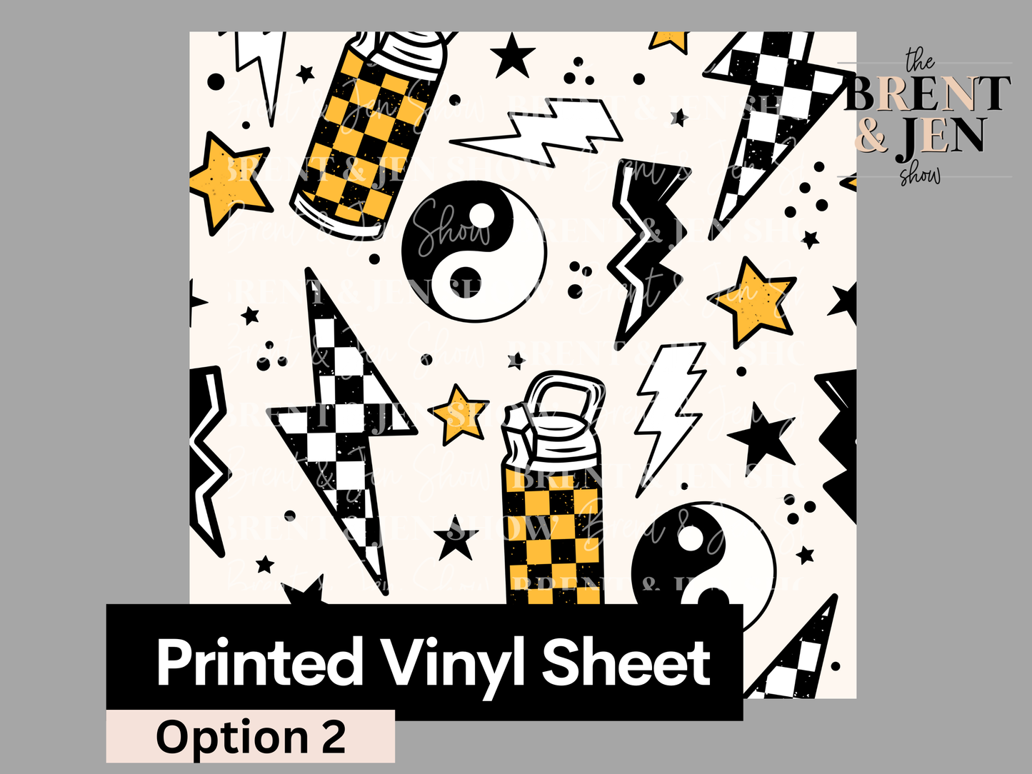 Yellow Checkerboard, Printed Patterned Vinyl