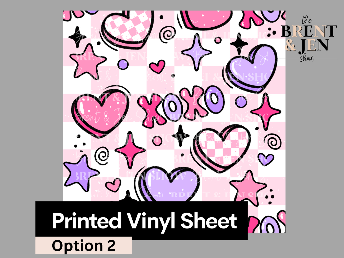 XOXO Seamless, Printed Patterned Vinyl