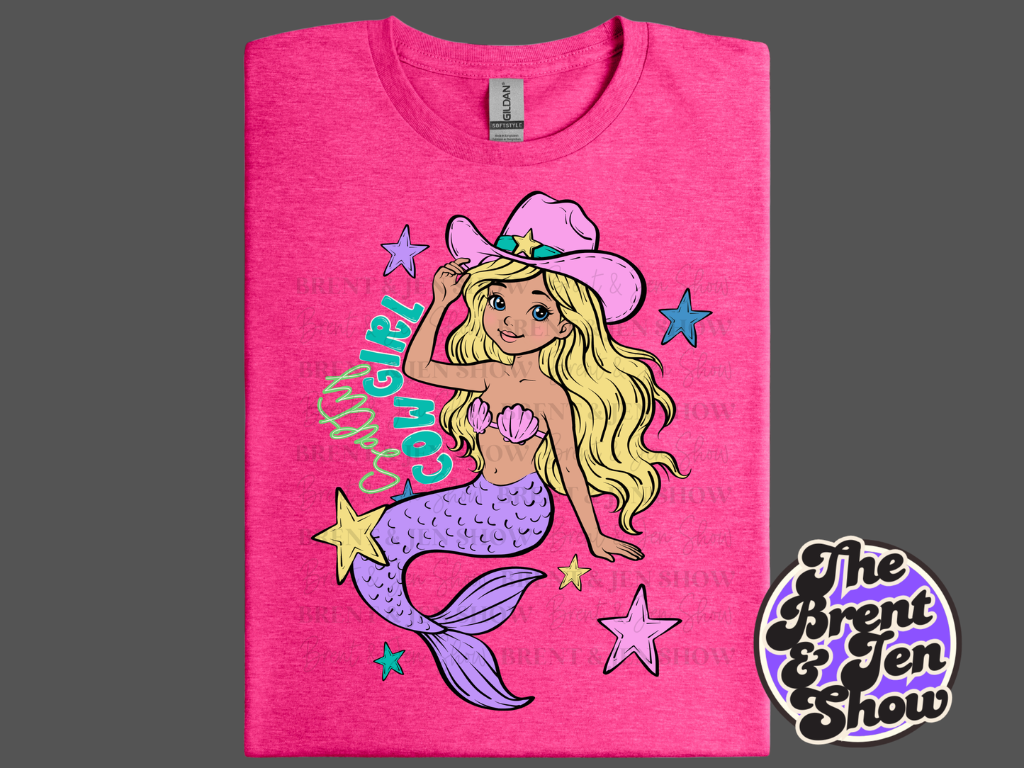 Salty Cowgirl Blonde Mermaid Shirt
