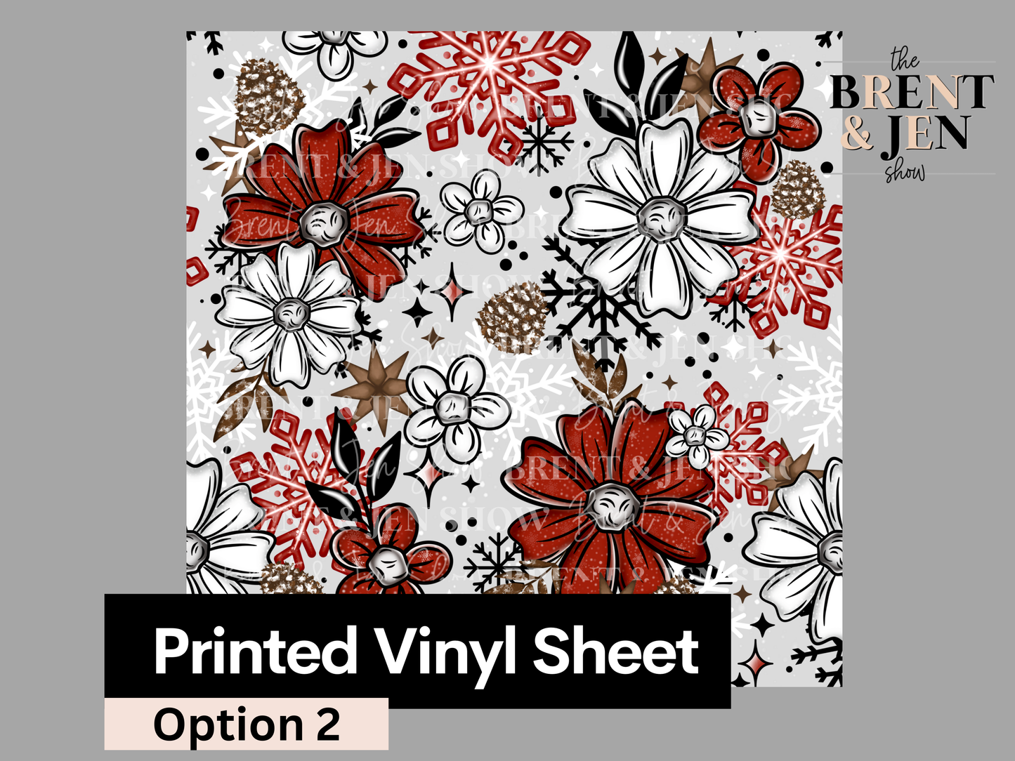 Christmas Florals Seamless Printed Vinyl Pattern