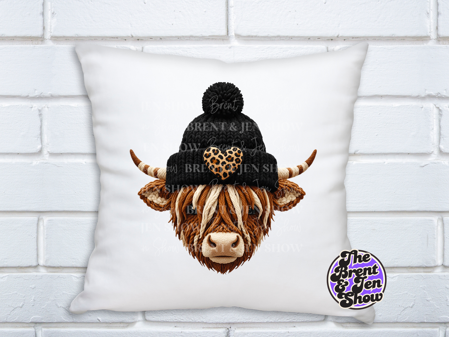 Highland Cow Beanie Yarn Transfer DTF/Sublimation