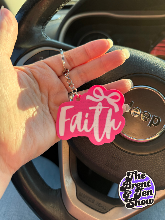 Faith: 3D Printed PLA Plastic Keychain