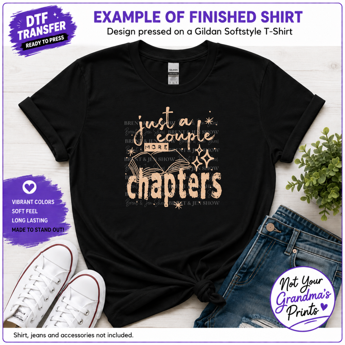 Bookish DTF Transfer: Just a Couple More Chapters (Ready-to-Press)