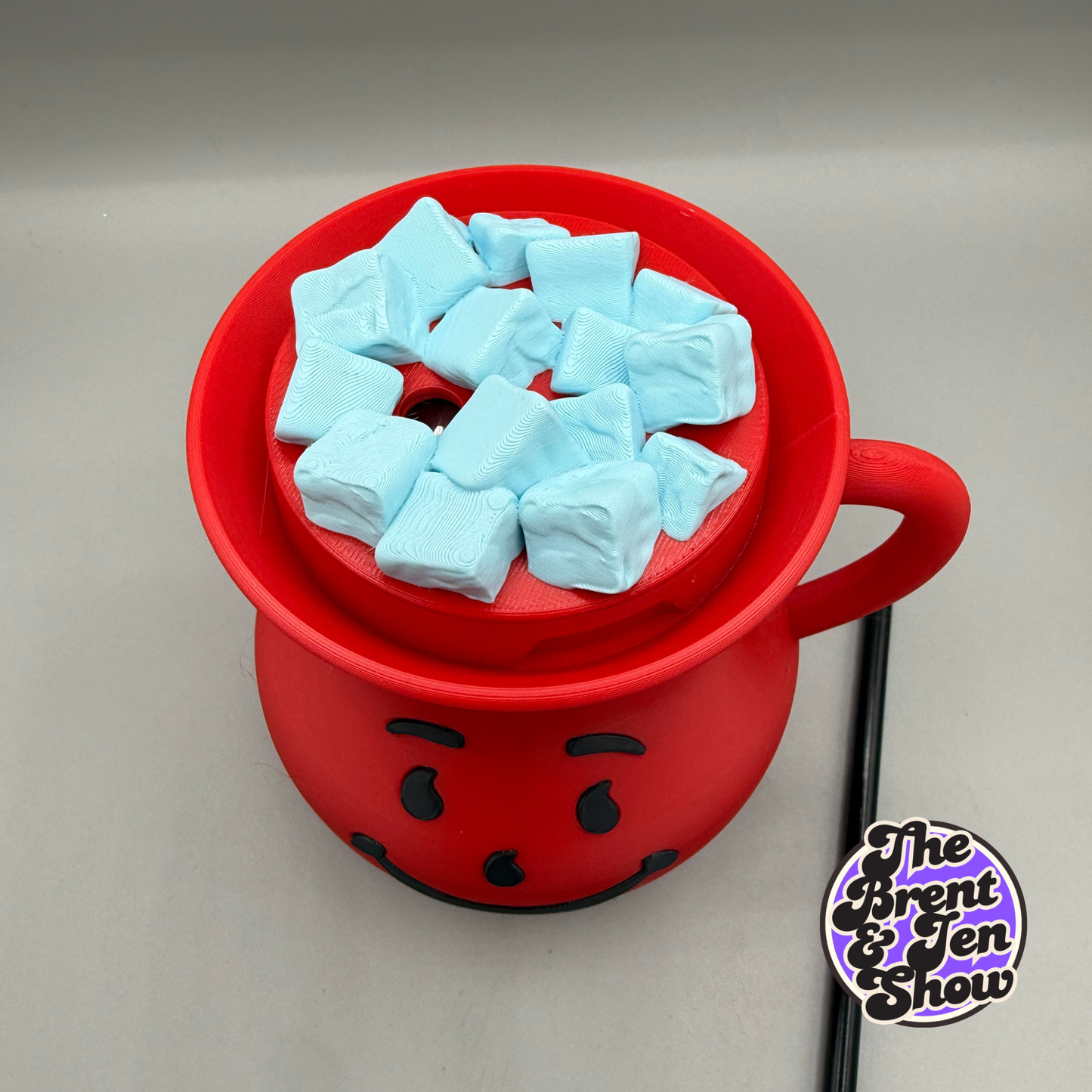 Kool-Aid Man 3D Printed Can Cooler with Straw & Topper