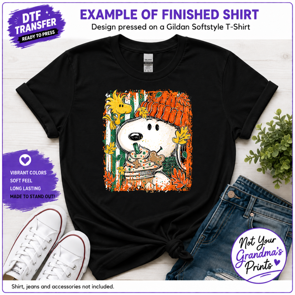 Beagle Bird Pumpkin Spice DTF Transfer: Fall Autumn Print (Ready-to-Press)
