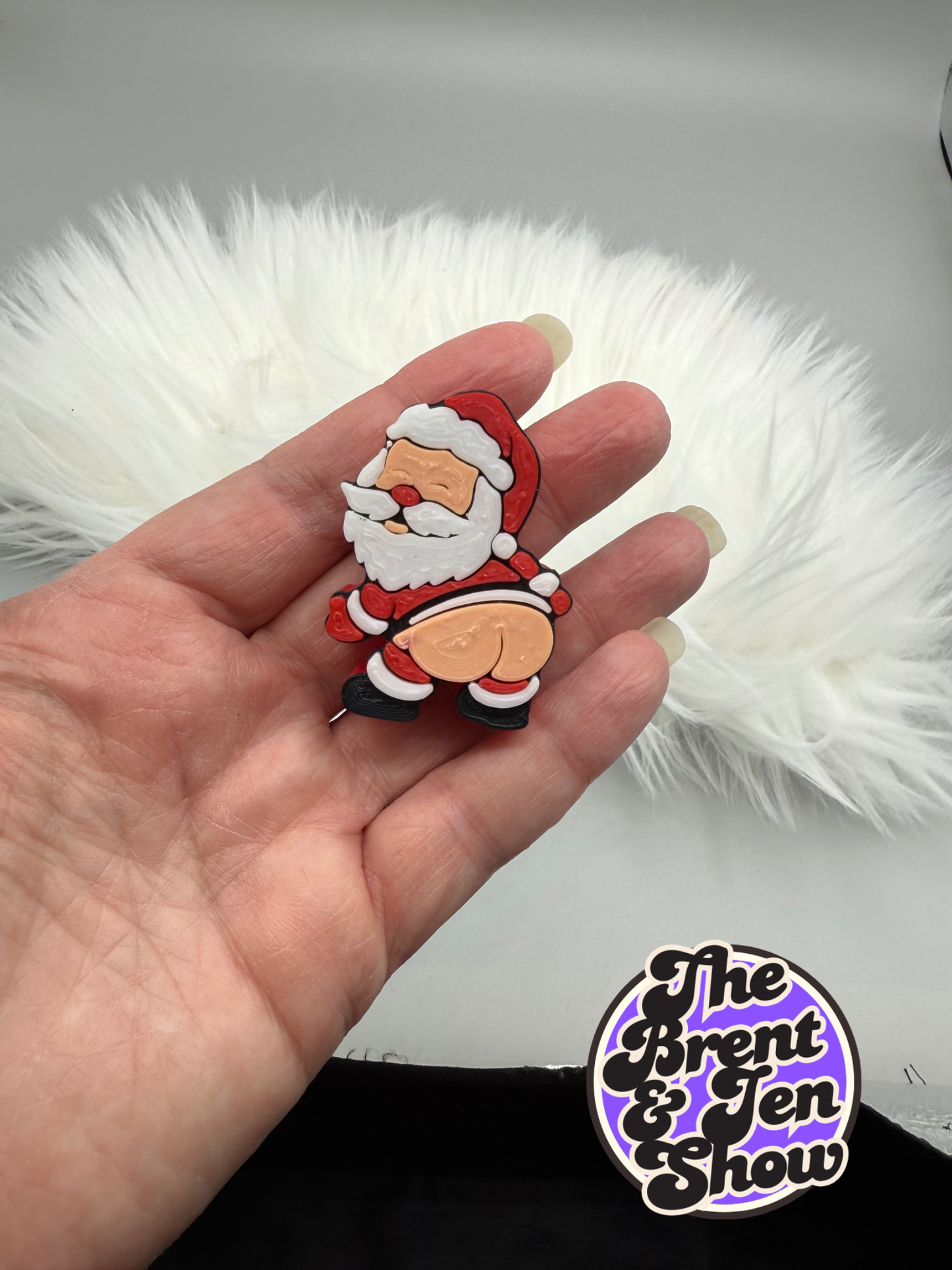 Naughty Santa Mooning Straw Topper - 3D Printed