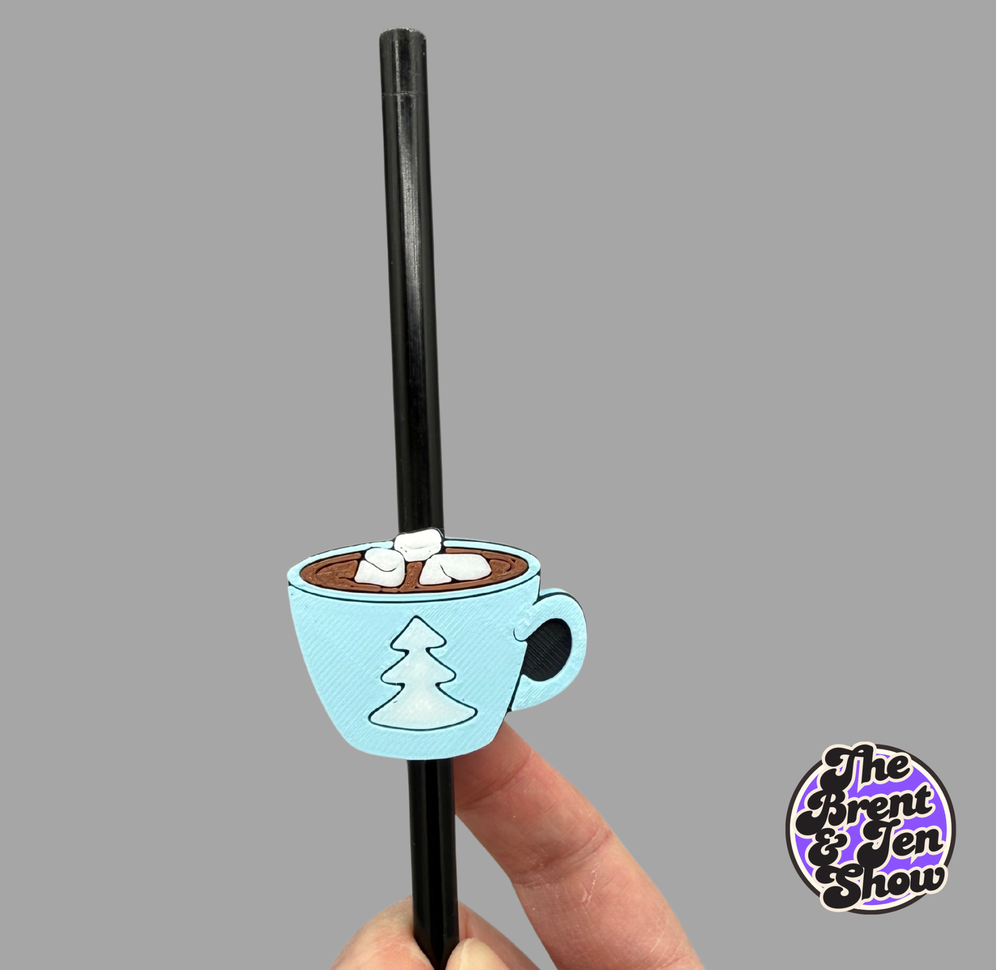 Christmas Hot Cocoa Straw Topper | 3D Printed PLA Drink Accessory