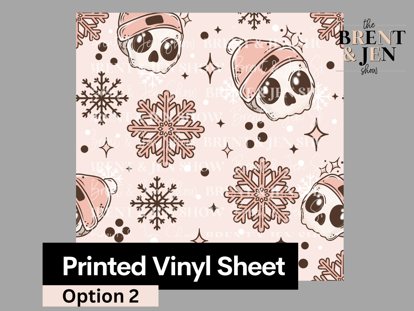 Cozy Winter Skull Seamless Printed Vinyl Pattern