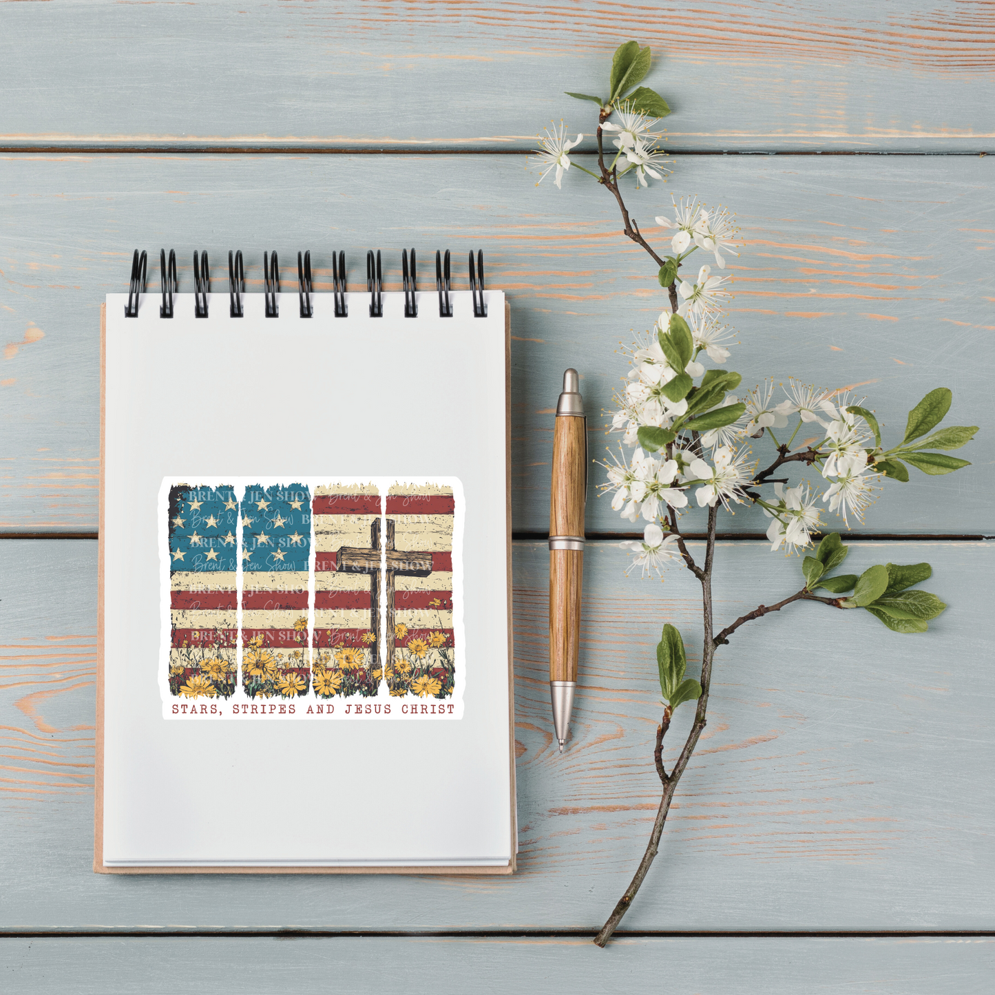 Stars, Stripes & Jesus Christ, Sticker or Car Decal