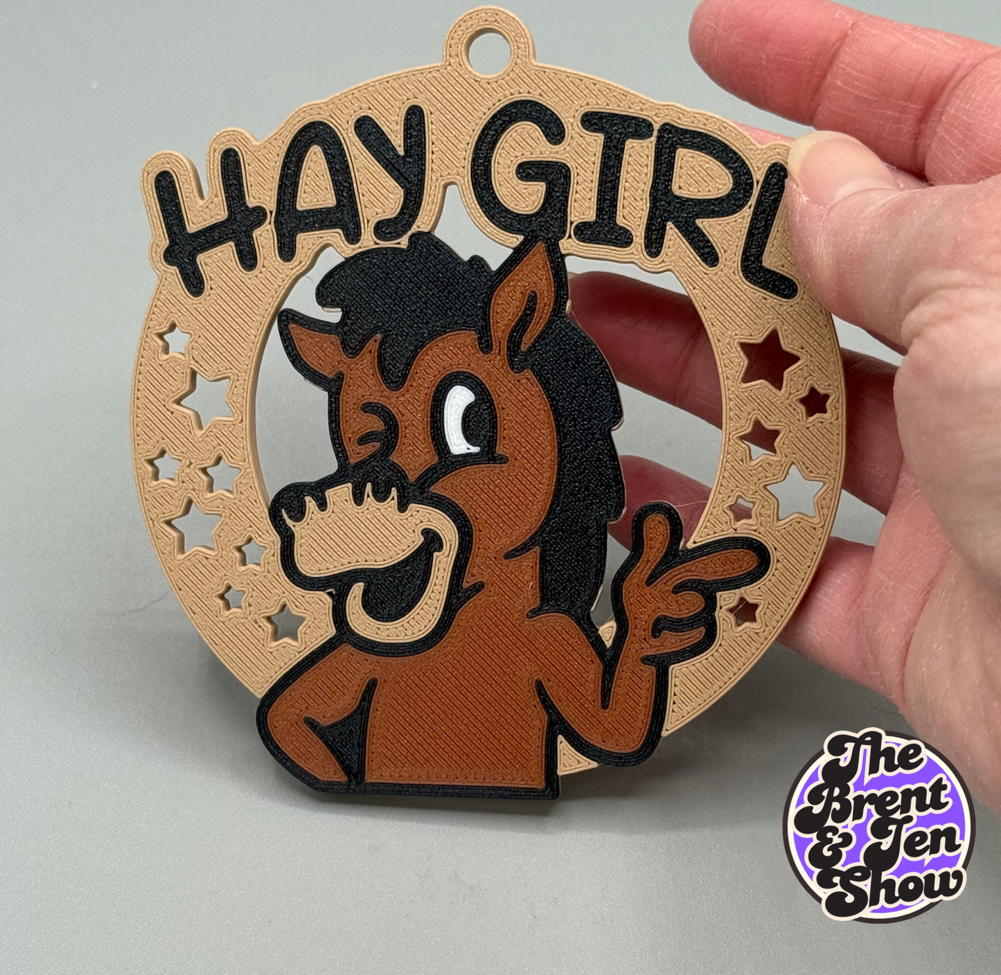 HAY GIRL Funny Horse Ornament