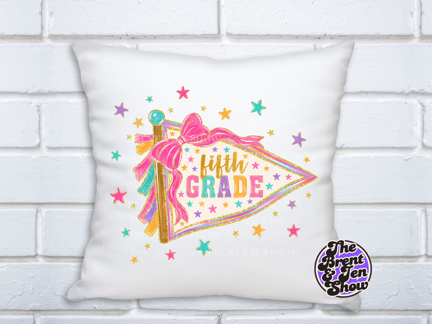 Fifth Grade Preppy Banner DTF/Sublimation Transfer, Ready to Press